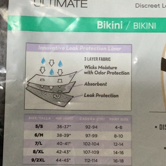 Hanes Ultimate Comfort Period. Discreet Leak Protection Bikini-3 pack - Picture 8 of 9